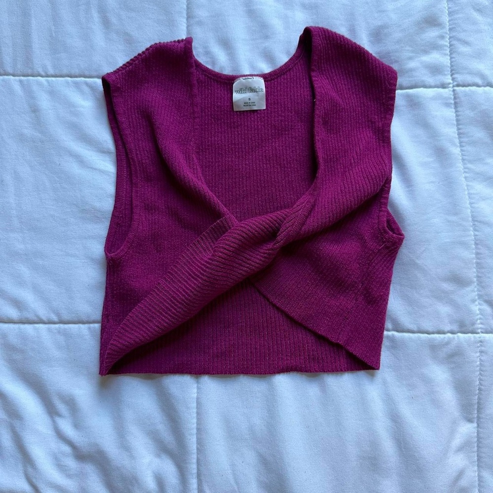 Purple Knit Sleeveless Top